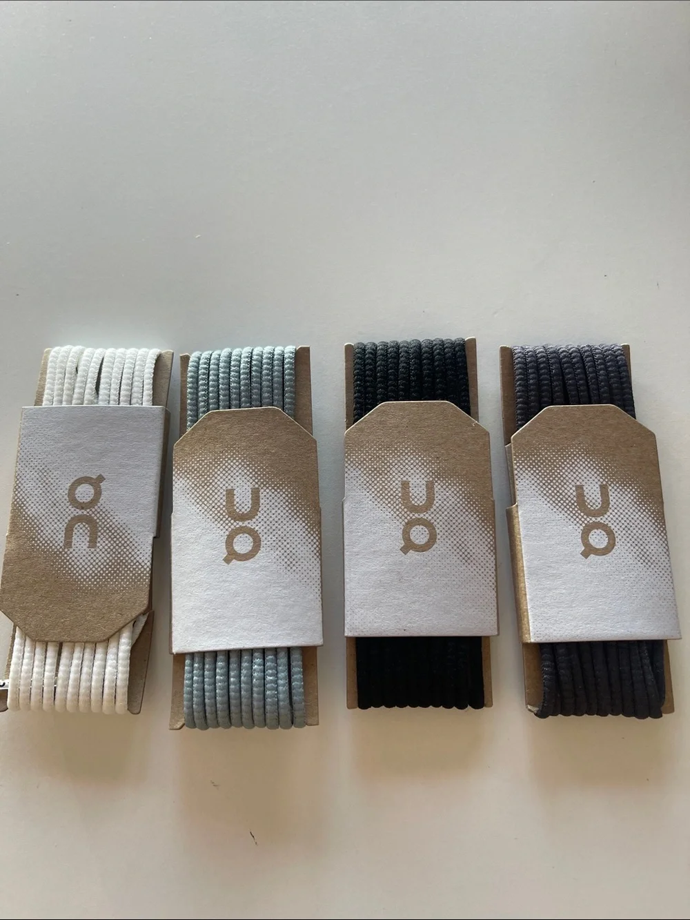On Cloud Elastic Replacement Laces — Black, Charcoal, Gray, White
